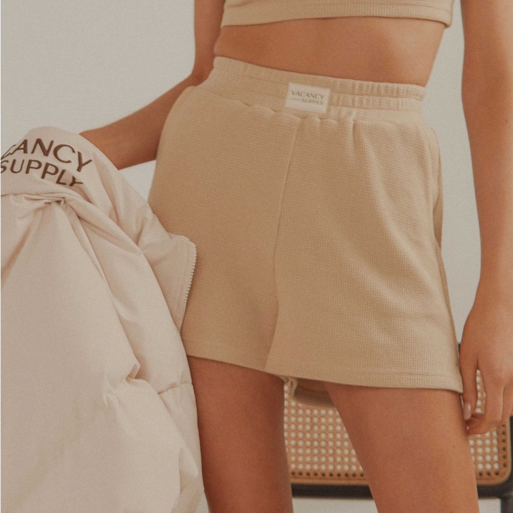 Vacancy Supply Beige Women’s After Sun Waffle Short
